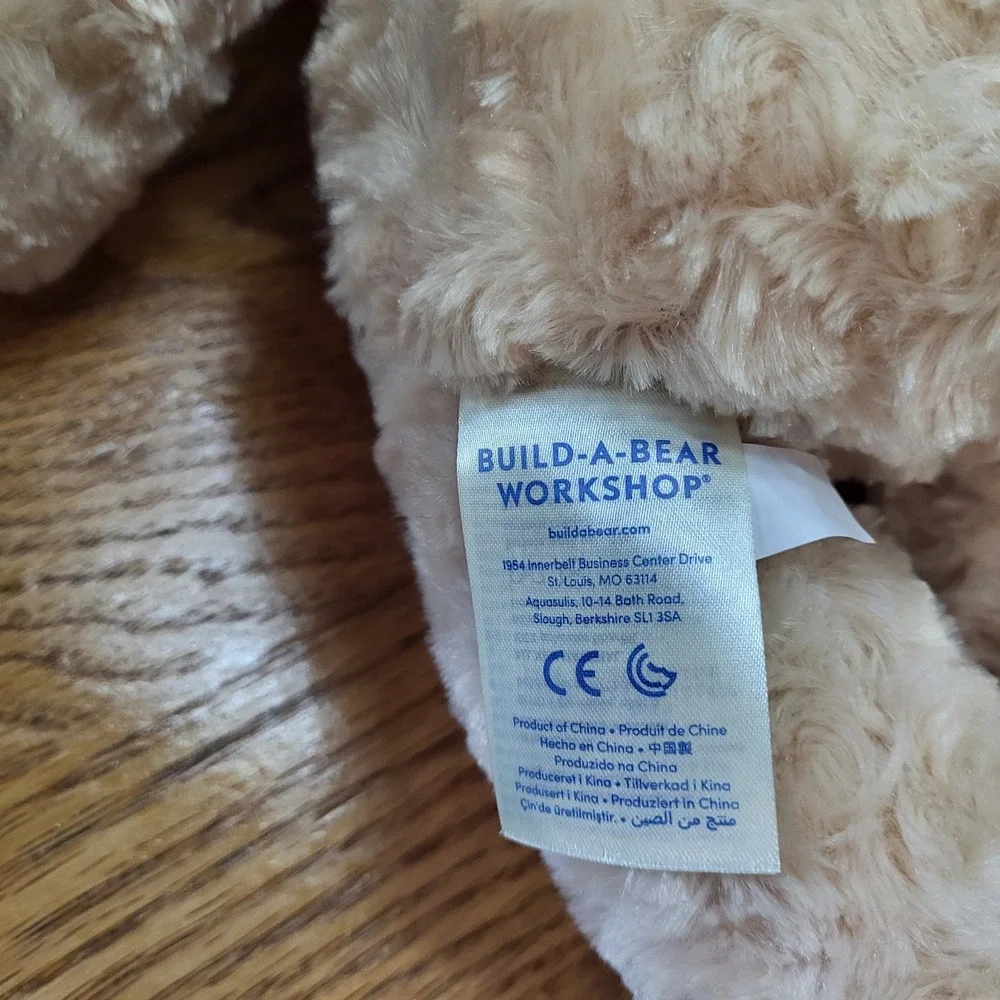 NWT Build A Bear Workshop Plush Happy Hugs IV Teddy Bear Tan Stuffed Animal Toy